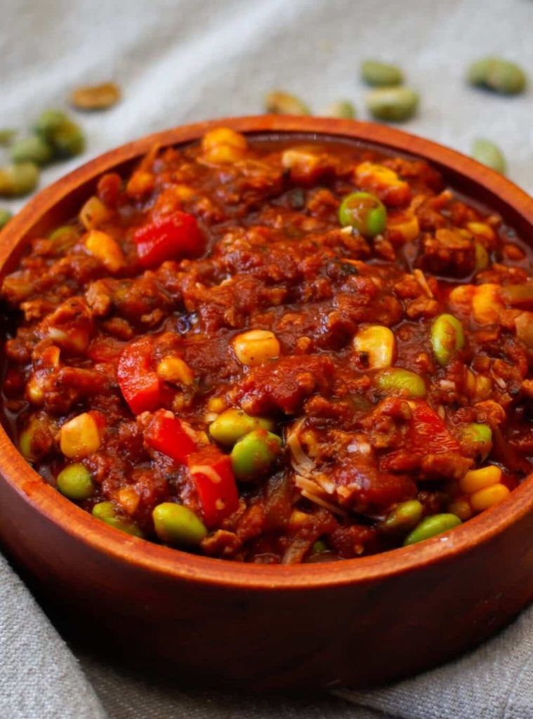 Vegetarian Chili with Corn and Soy Beans