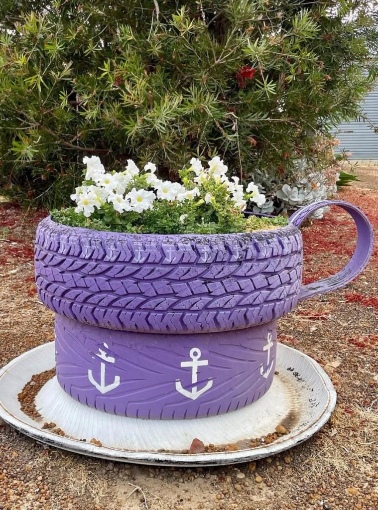 Painted Tire Flower Pots