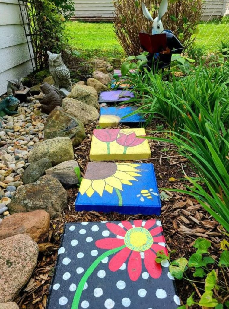 Colorful Garden Rock Path