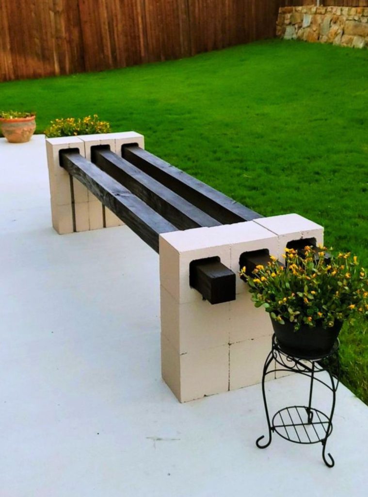 cinder block bench