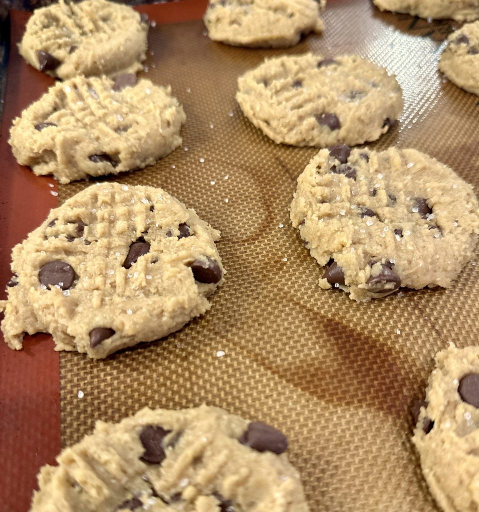 protein cookies on silcone mat