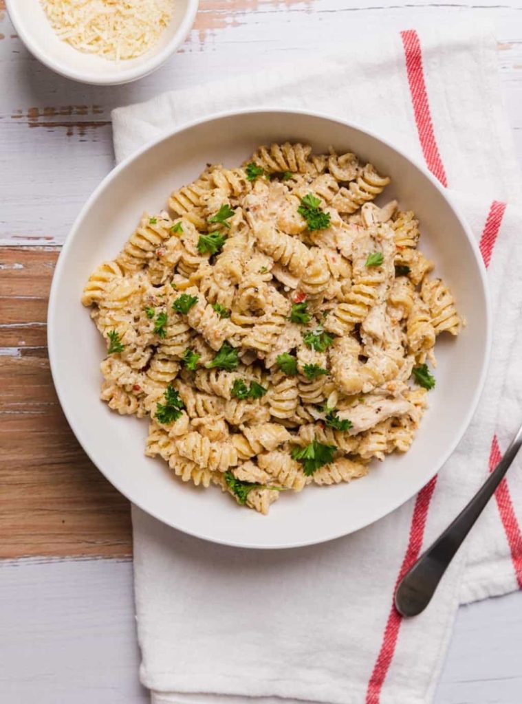 4 ingredient crockpot garlic parm chicken