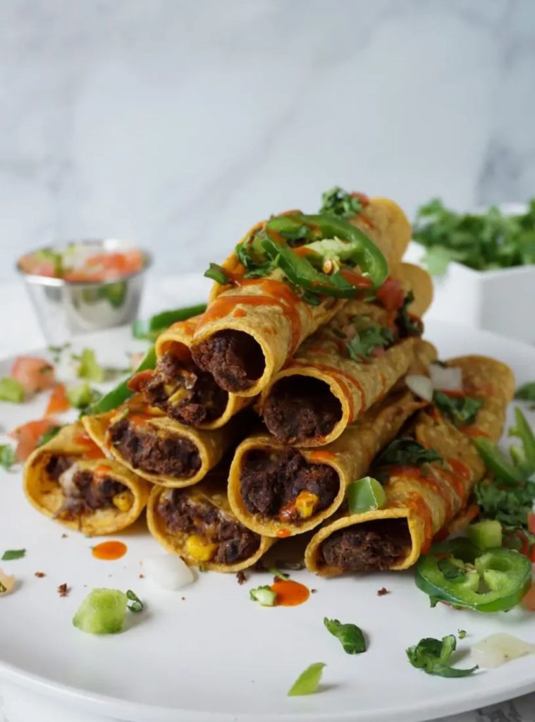 Vegetarian Black Bean Taquitos