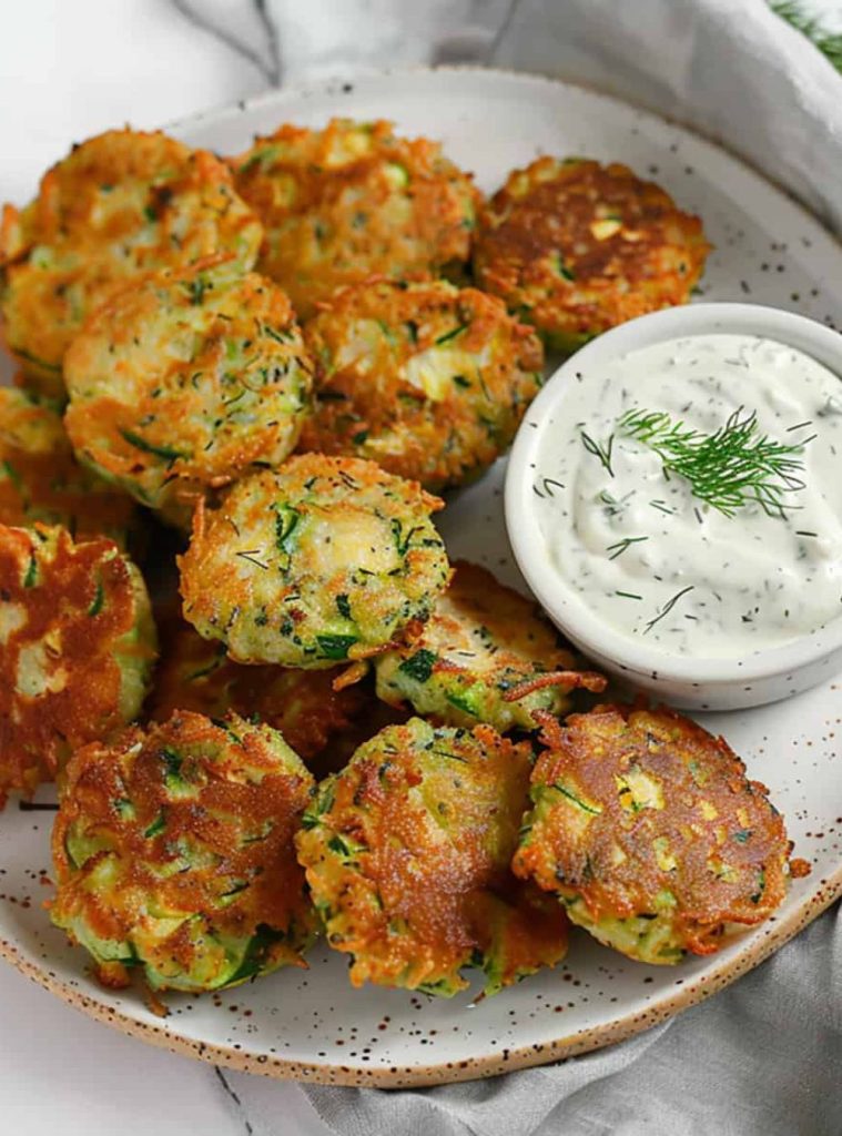 Vegan Zucchini Fritters (Air Fryer)