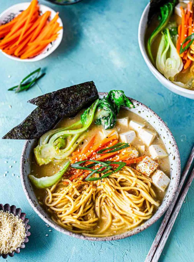 One-Pot Easy Vegan Ramen (with miso sesame soup)