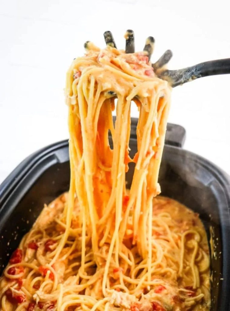 slow cooker chicken spaghetti